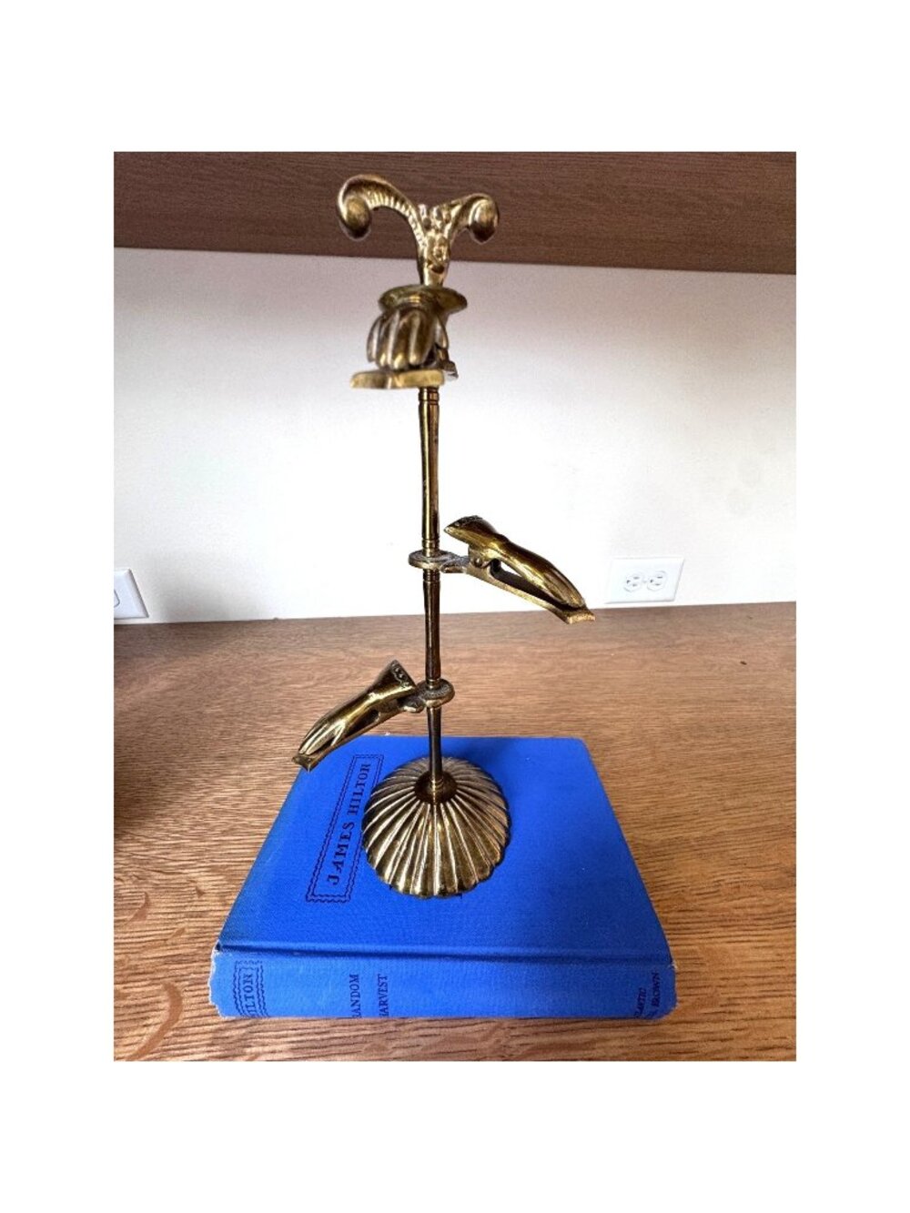 Vintage Brass Hand Clip Stand Japan 11"